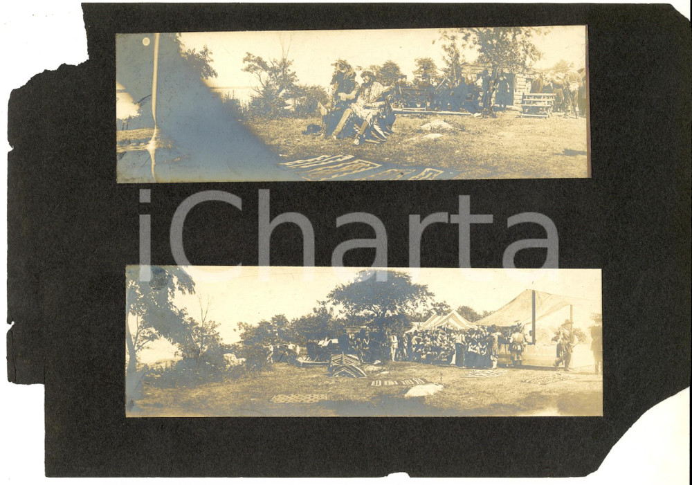 1890 ca USA Fiera in costume - Scene con pellerossa e conquistadores *Foto RARE