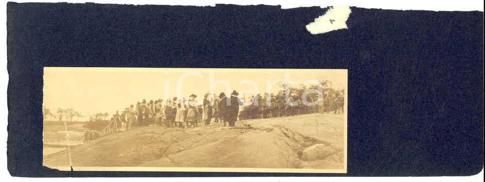 1890 ca USA Fiera in costume storico - Scena con indiani e coloni *Foto RARA