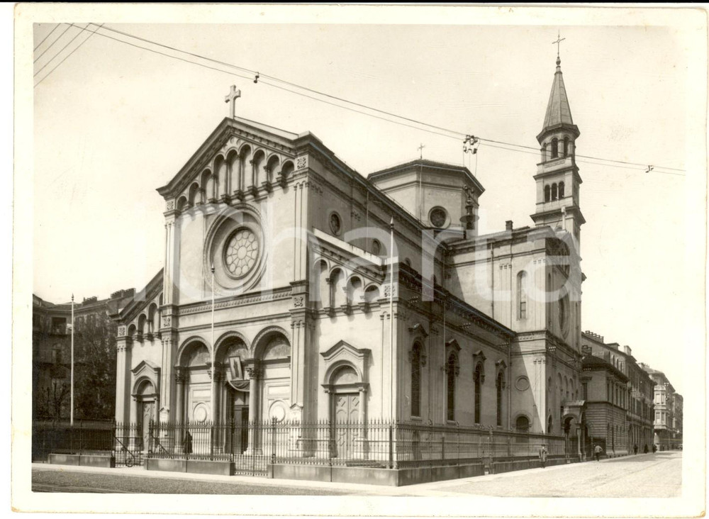Fotografia d epoca originale 1931 TORINO Chiesa dei Santissimi Angeli Custodi  Facciata Foto OTTOLENGHI 1