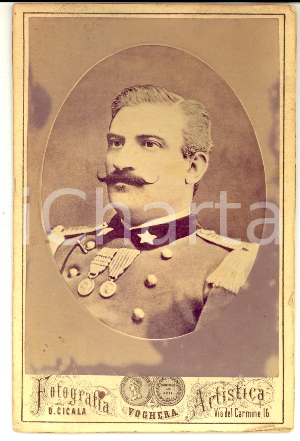 1880 ca VOGHERA REGIO ESERCITO Ufficiale con le decorazioni *Foto CICALA