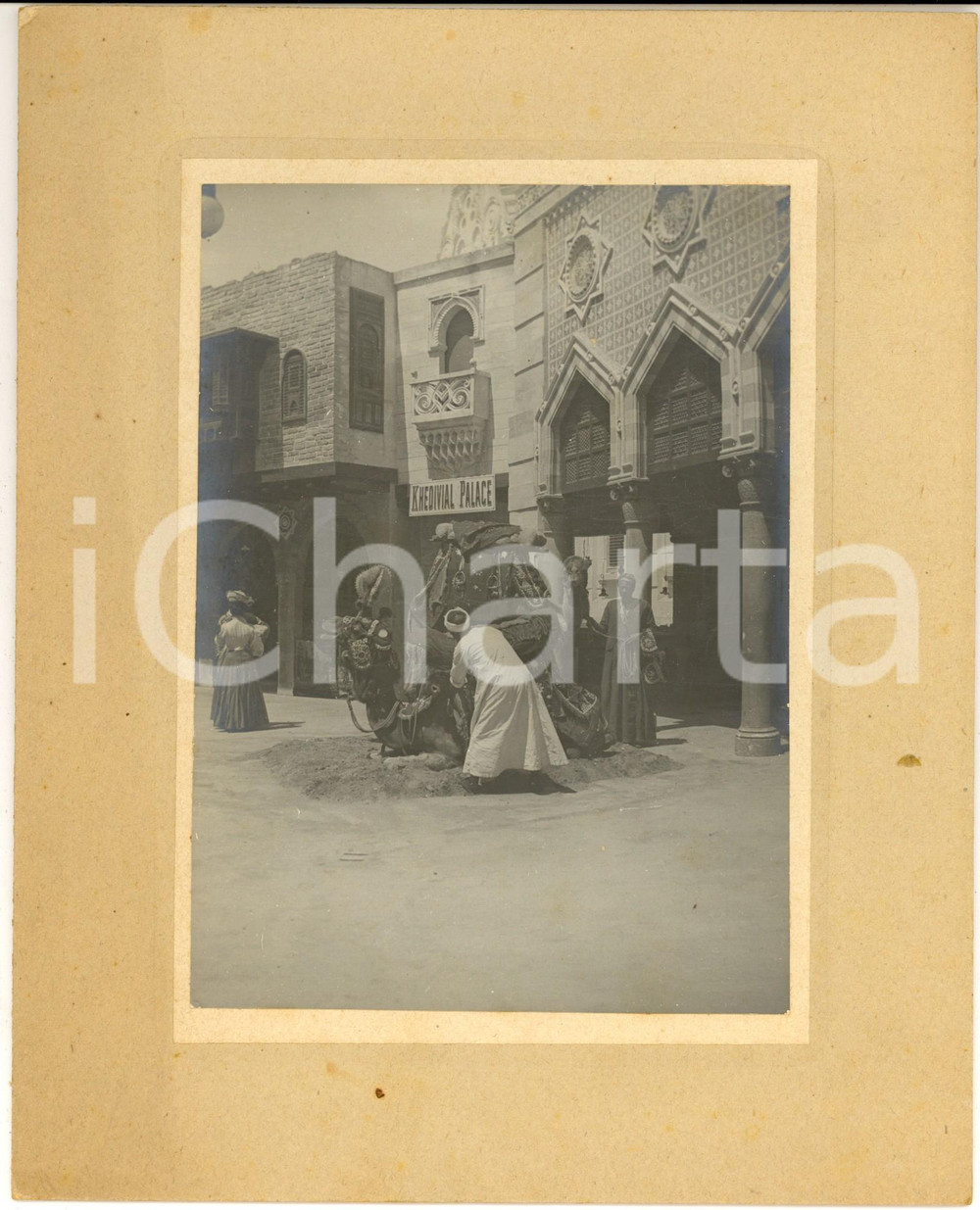 1906 EXPO MILANO Via del Cairo - Egiziani con il cammello *Foto RARA 20x25 cm