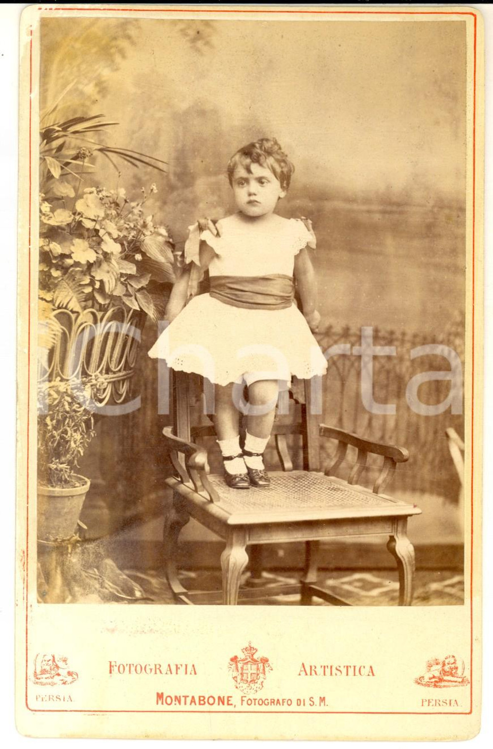 1880 ca MILANO Ritratto di bambina in abito bianco *Foto MONTABONE - MARCOZZI