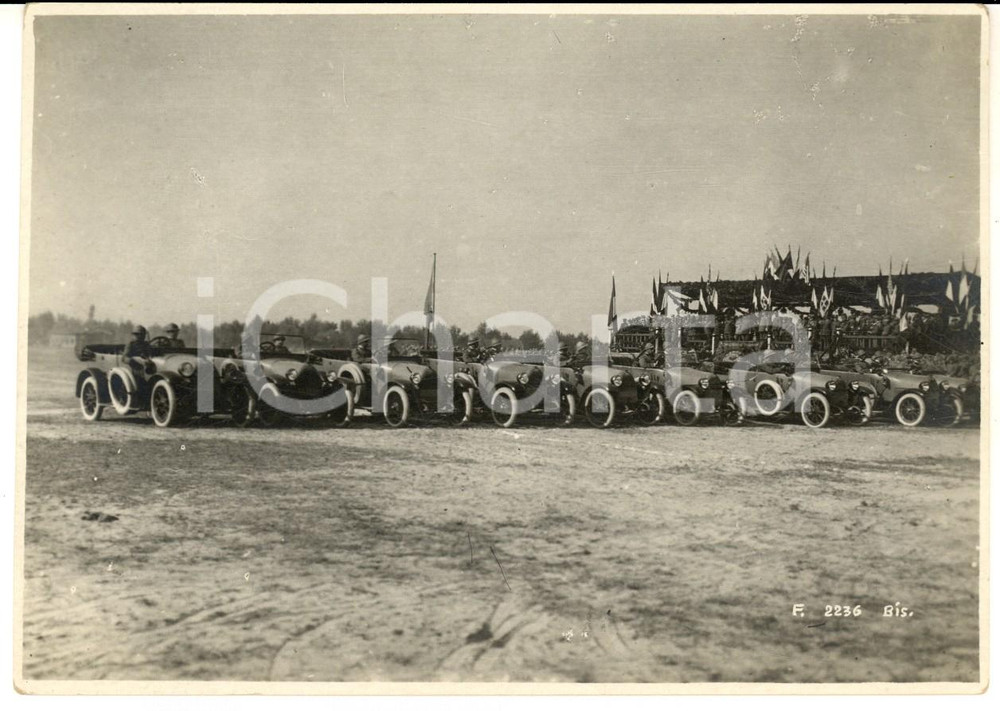 1918 WW1 REGIO ESERCITO Cerimonia con parata reparti automobilistici ^Foto 16x11