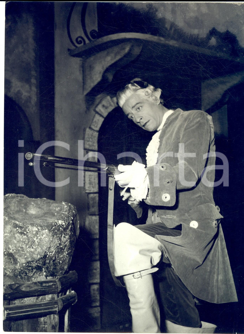 Fotografia d epoca originale 1960 ca TEATRO Attore Carlo D ANGELO iin costume Foto 17x23 1