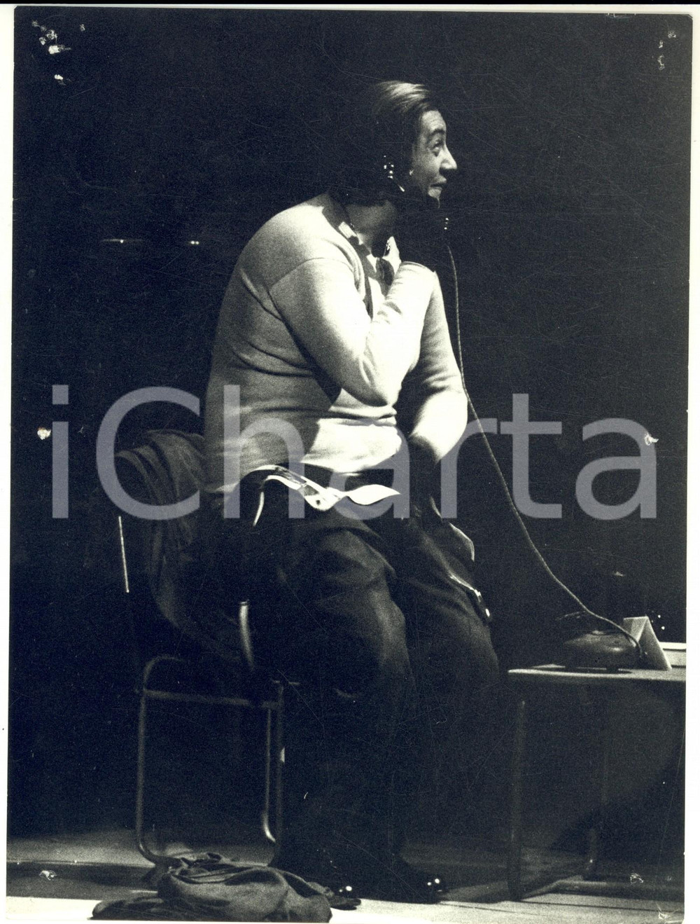 Fotografia d epoca originale 1968 CESENA TEATRO Ivan Vasilevic  Mario VALGOI in scena Foto 18x24 cm 1