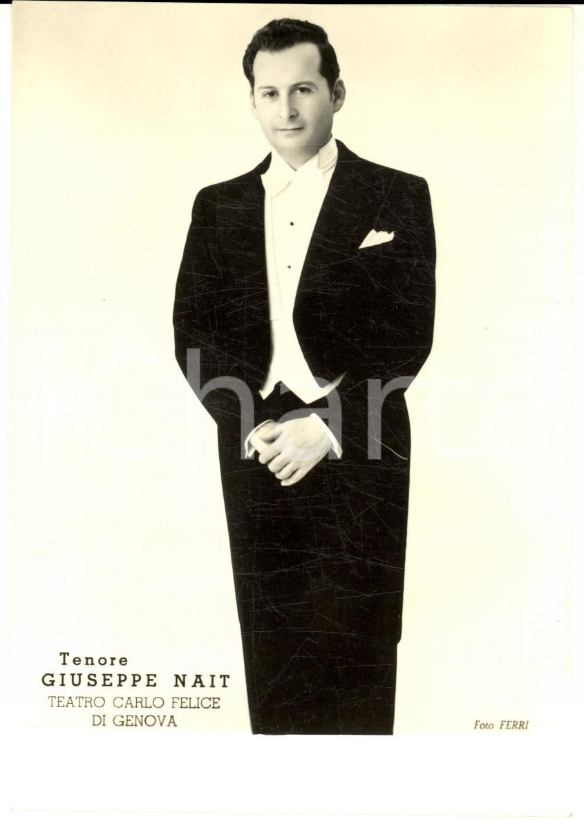Fotografia d epoca originale 1960 ca GENOVA Teatro Carlo Felice Tenore Giuseppe NAIT  Foto seriale 10x15 1