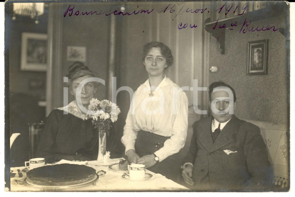 1919 BOMMERSHEIM Ritratto di italiano con le signore BAUER - Foto 15x10 cm