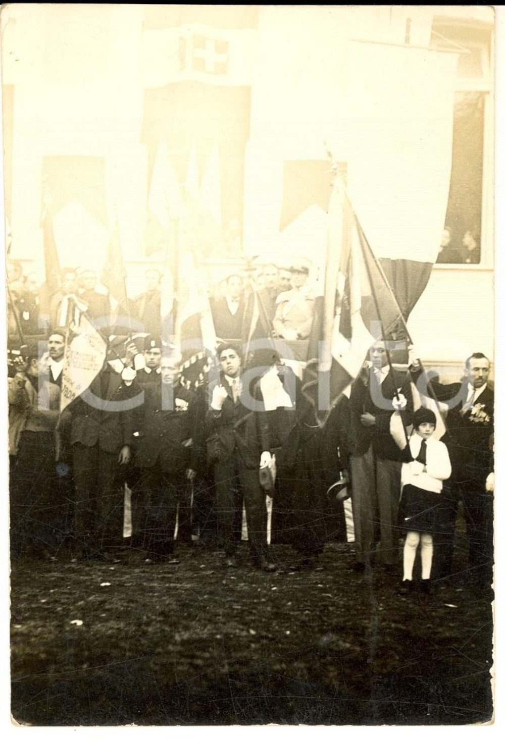 1930 ca OVADA Inaugurazione edificio scolastico - Autorità - Foto VINTAGE 10x14