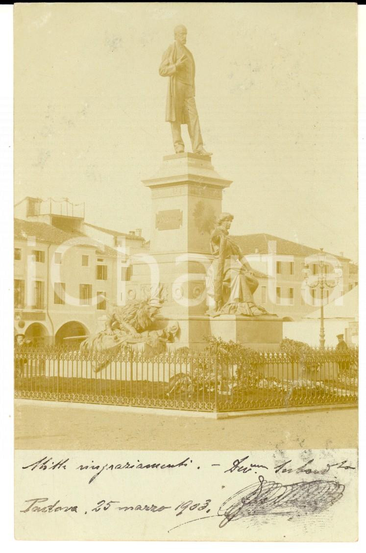 1903 PADOVA Monumento a MAZZINI dopo l'inaugurazione - Foto cartolina RARA