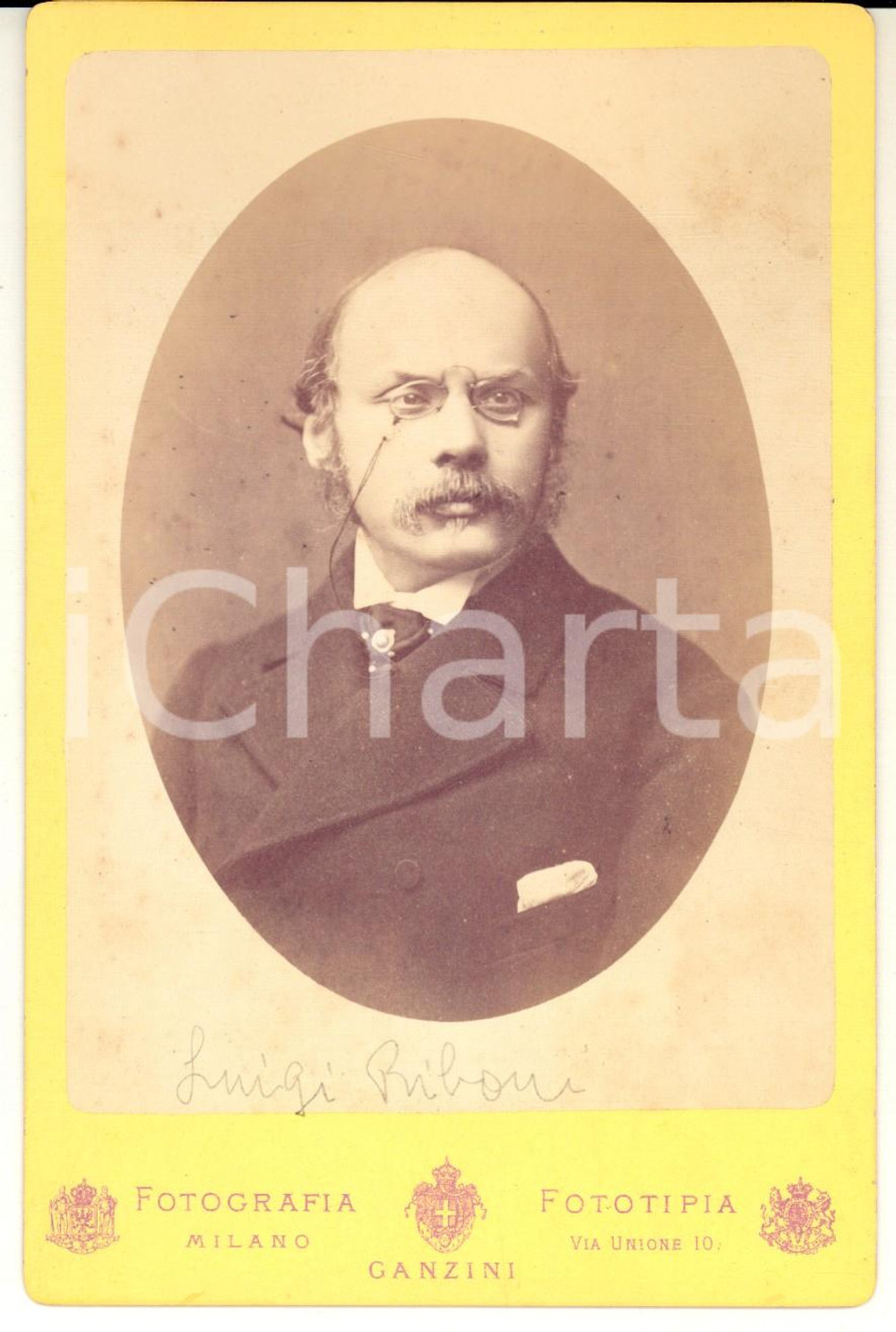1880 ca MILANO Ritratto del dott. Luigi RIBONI *Fotografia GANZINI 11x16 cm