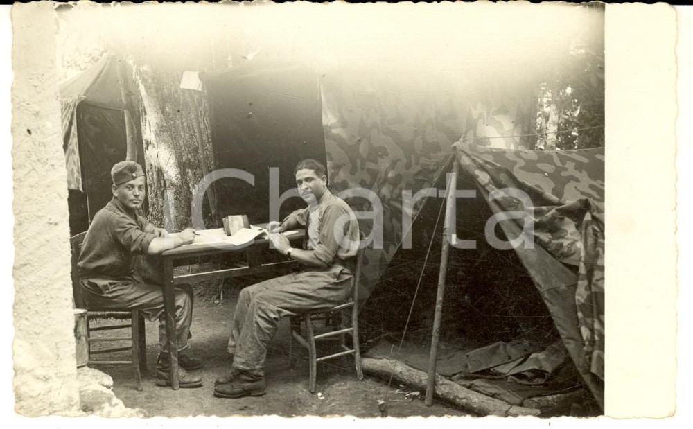 1936 ITALIA GRANDI MANOVRE Carabinieri in accampamento - Foto cartolina