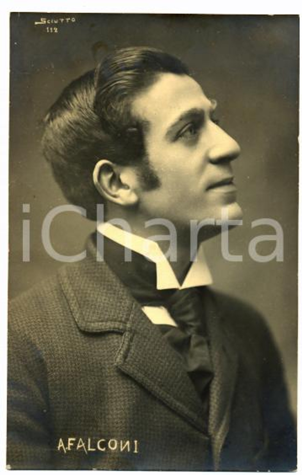 1910 ca TEATRO Armando FALCONI Ritratto dell'attore *Cartolina SCIUTTO FP NV
