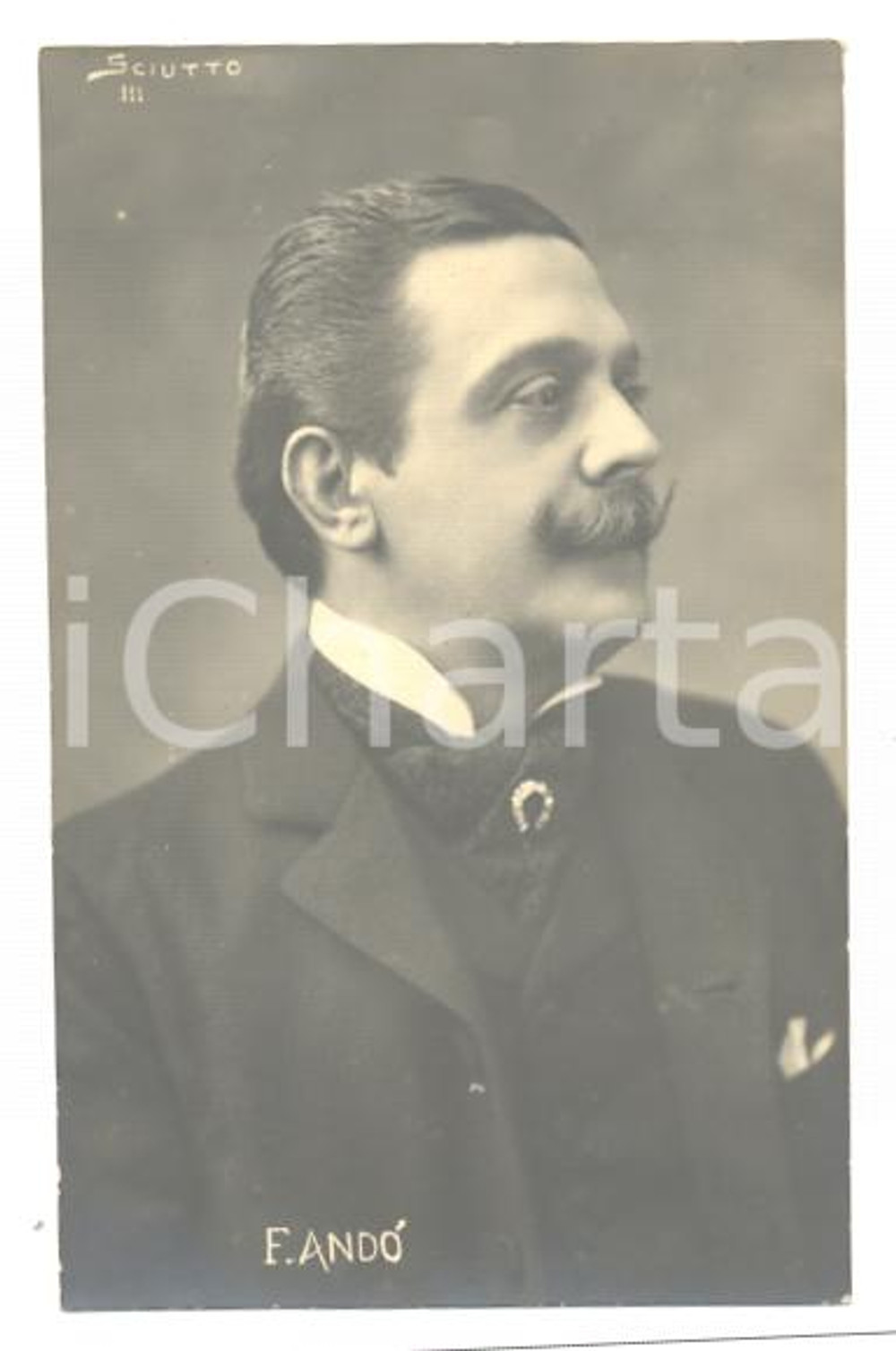 Cartolina originale da collezione 1910 ca TEATRO Flavio ANDO  Ritratto dell attore Cartolina SCIUTTO FP NV 1