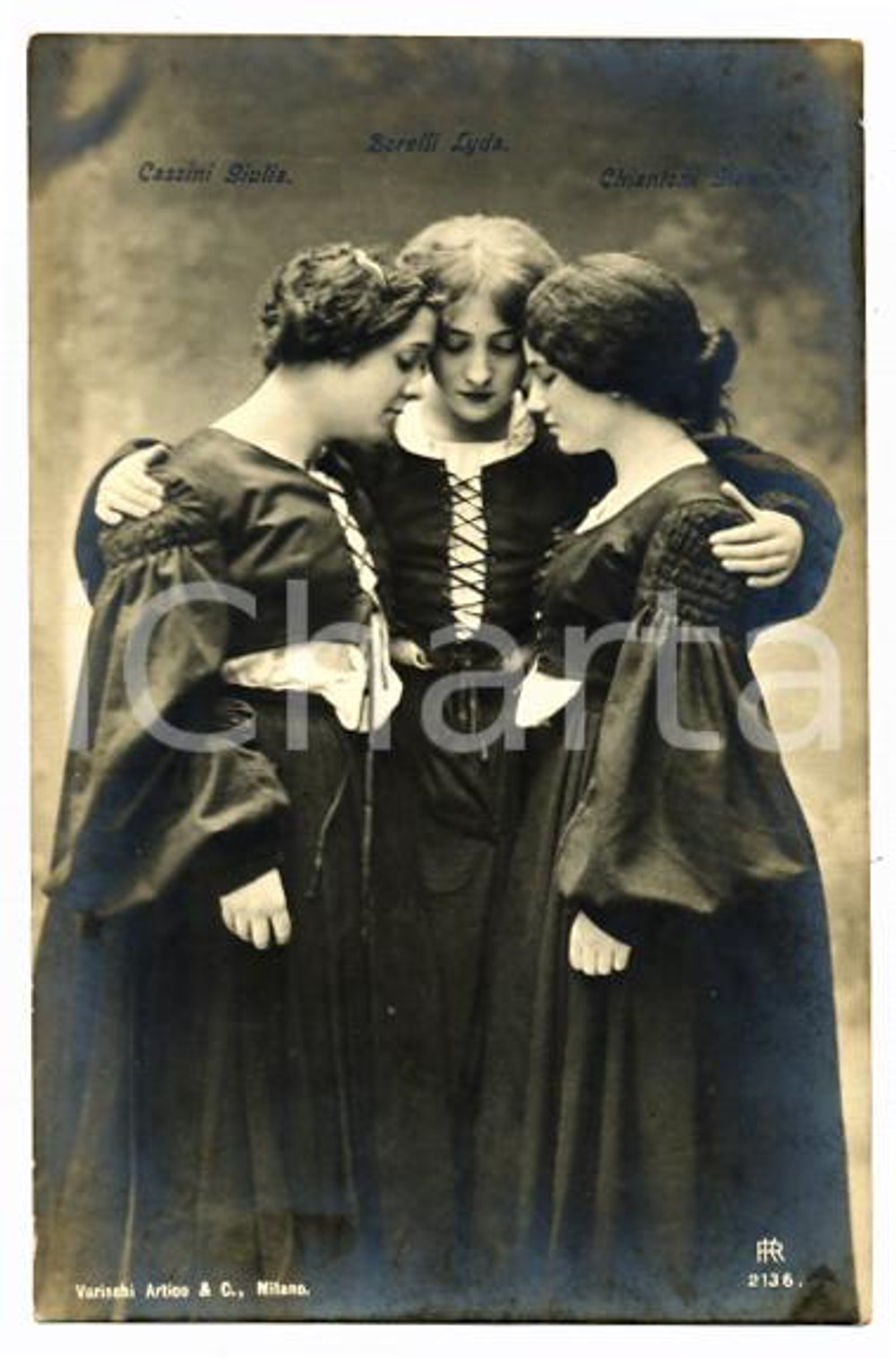 1910 ca TEATRO Giulia CASSINI Lyda BORELLI Giannina CHIANTONI *Cartolina FP NV