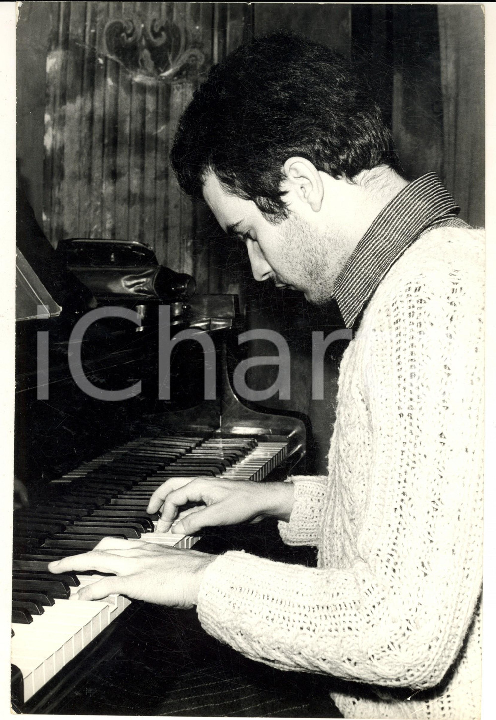 1970 ca COSTUME ITALIA Cantante DONATELLO al pianoforte - Foto 20x30 cm