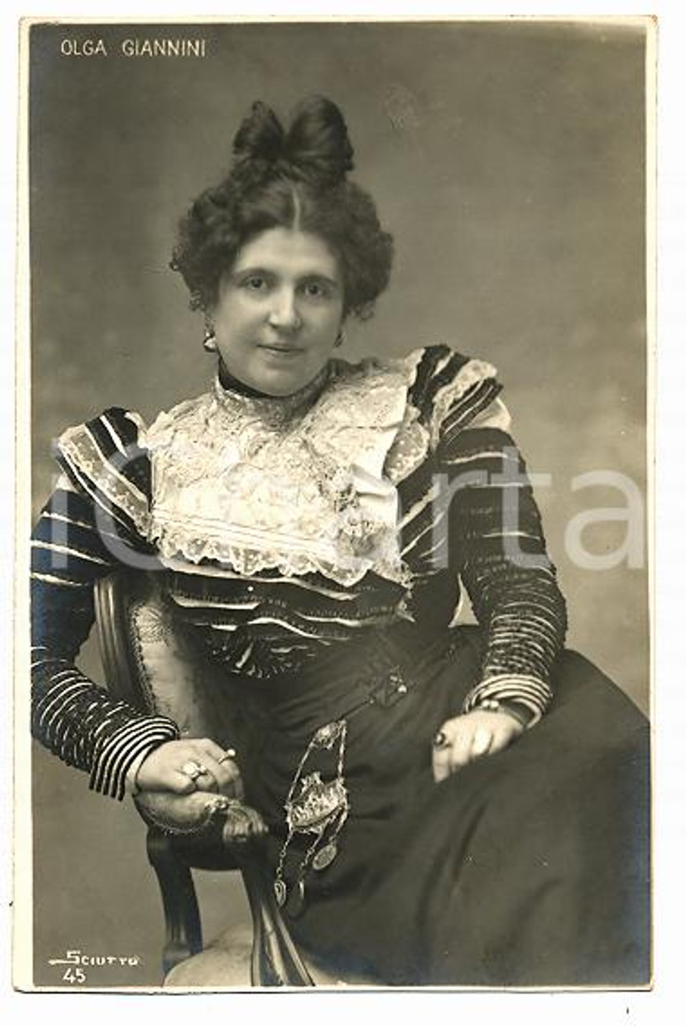 1910 TEATRO Ritratto di Olga GIANNINI NOVELLI Attrice *Cartolina SCIUTTO FP NV