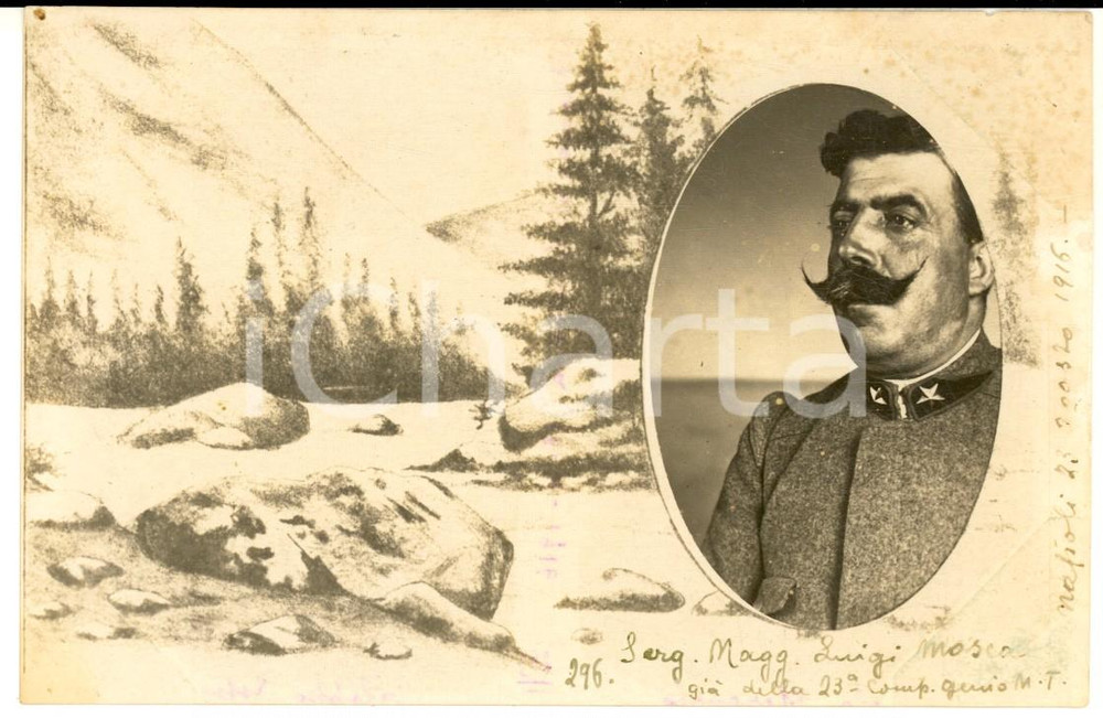 1916 WW1 NAPOLI Serg. Magg. Luigi MOSCA già 23° Regg. GENIO - Fotocartolina