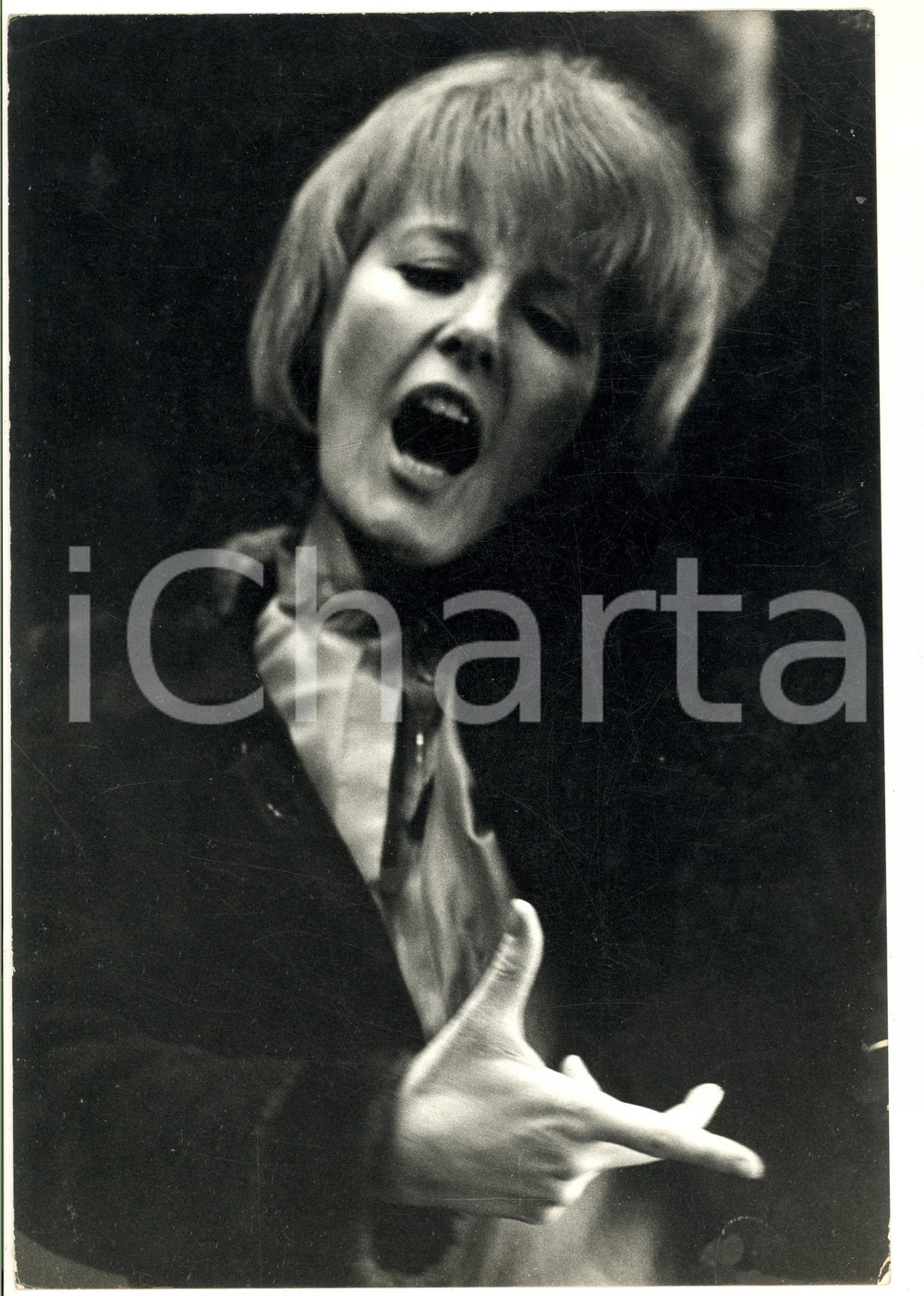 Fotografia d epoca originale 1970 ca COSTUME ITALIA Cantante Petula CLARK durante le prove  Foto 20x30 cm 1