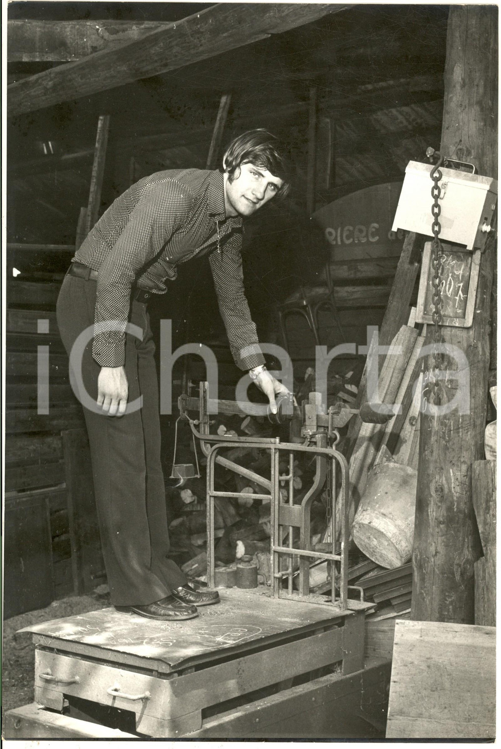 1972 CALCIO INTER Ritratto di Sergio MAGISTRELLI in una cascina - Foto 20x30 cm