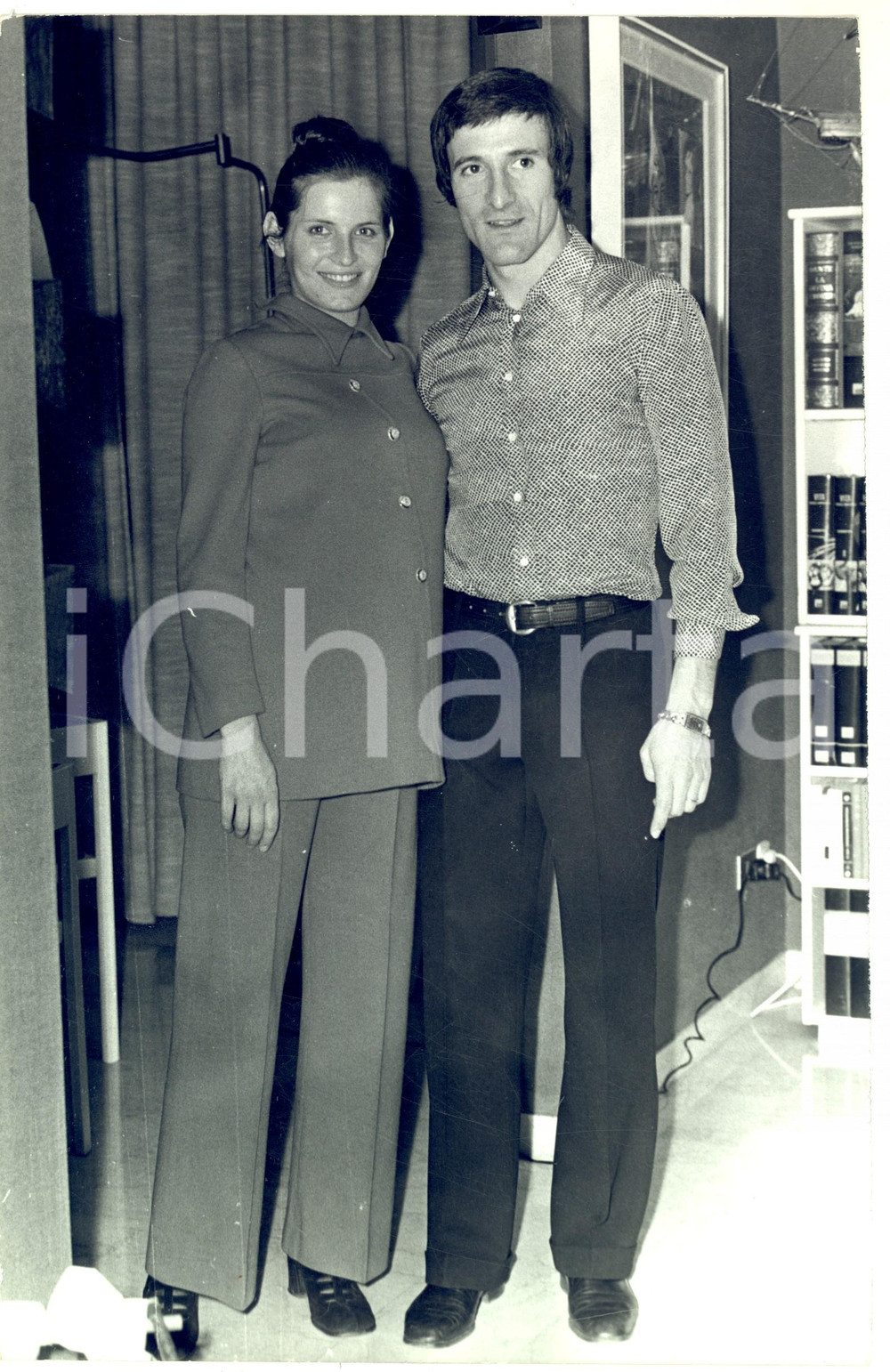 1970 ca CALCIO INTER Granfranco BEDIN con la moglie incinta (2) Foto 20x30 cm