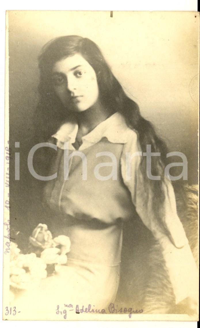 1918 NAPOLI Ritratto Adelina BISOGNO con i capelli sciolti - Foto cartolina