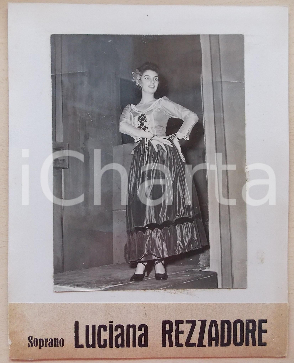 1970 ca LIRICA Ritratto soprano Luciana REZZADORE - Foto su cartoncino 26x33