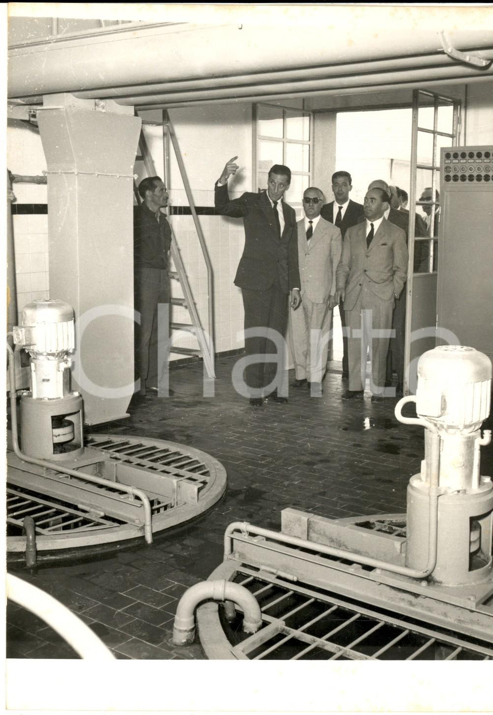 1958 BOZZOLO On. Paolo BONOMI visita il nuovo stabilimento GALBANI *Foto 13x18