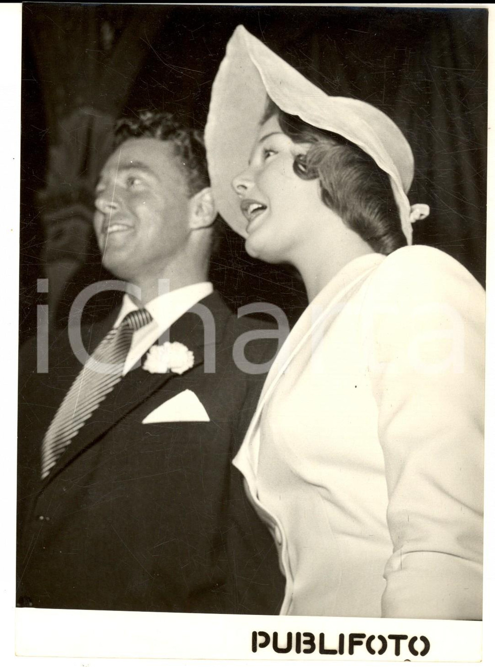 1954 ROMA Nozze degli attori Lyla ROCCO e Steve BARCLAY - Foto 13x18 cm
