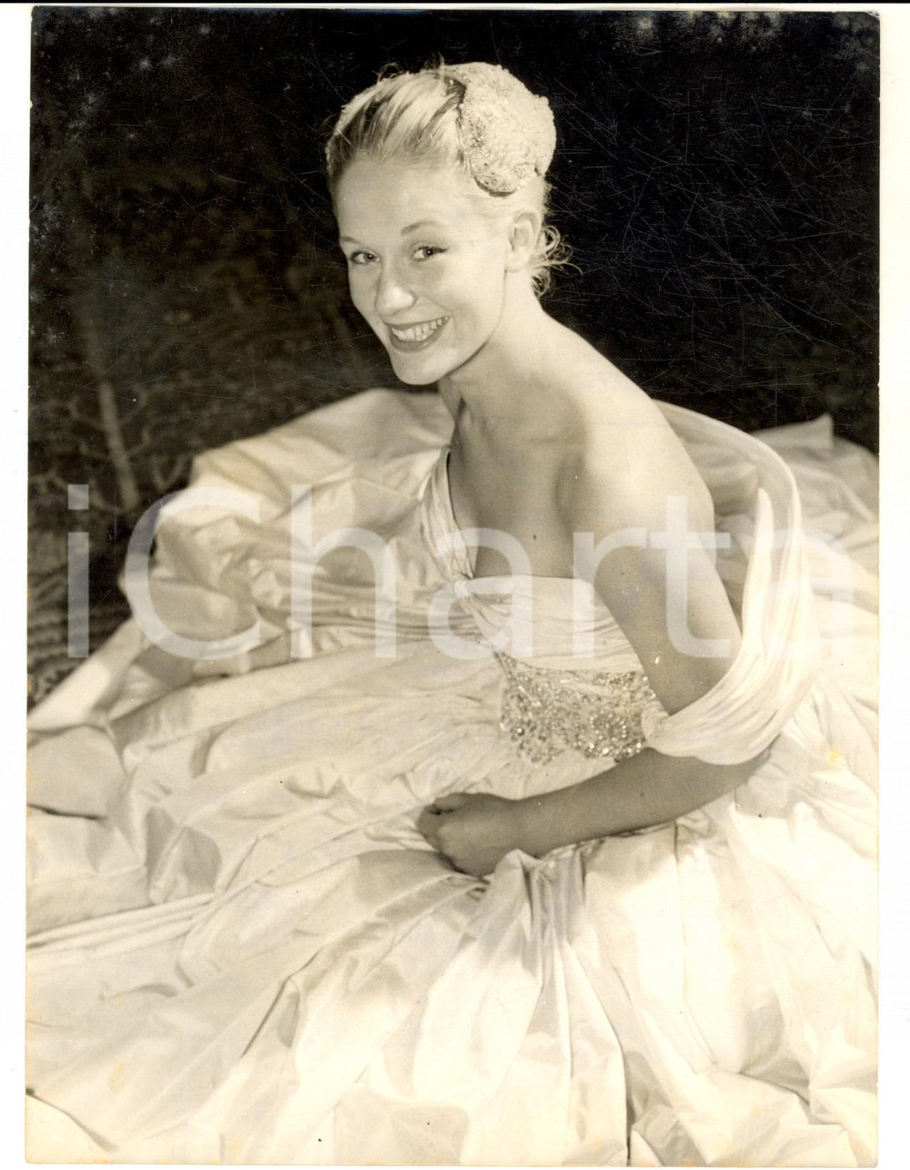 1955 VENEZIA Mostra del Cinema - Mary URE in abito da sera - Foto 15x20 cm