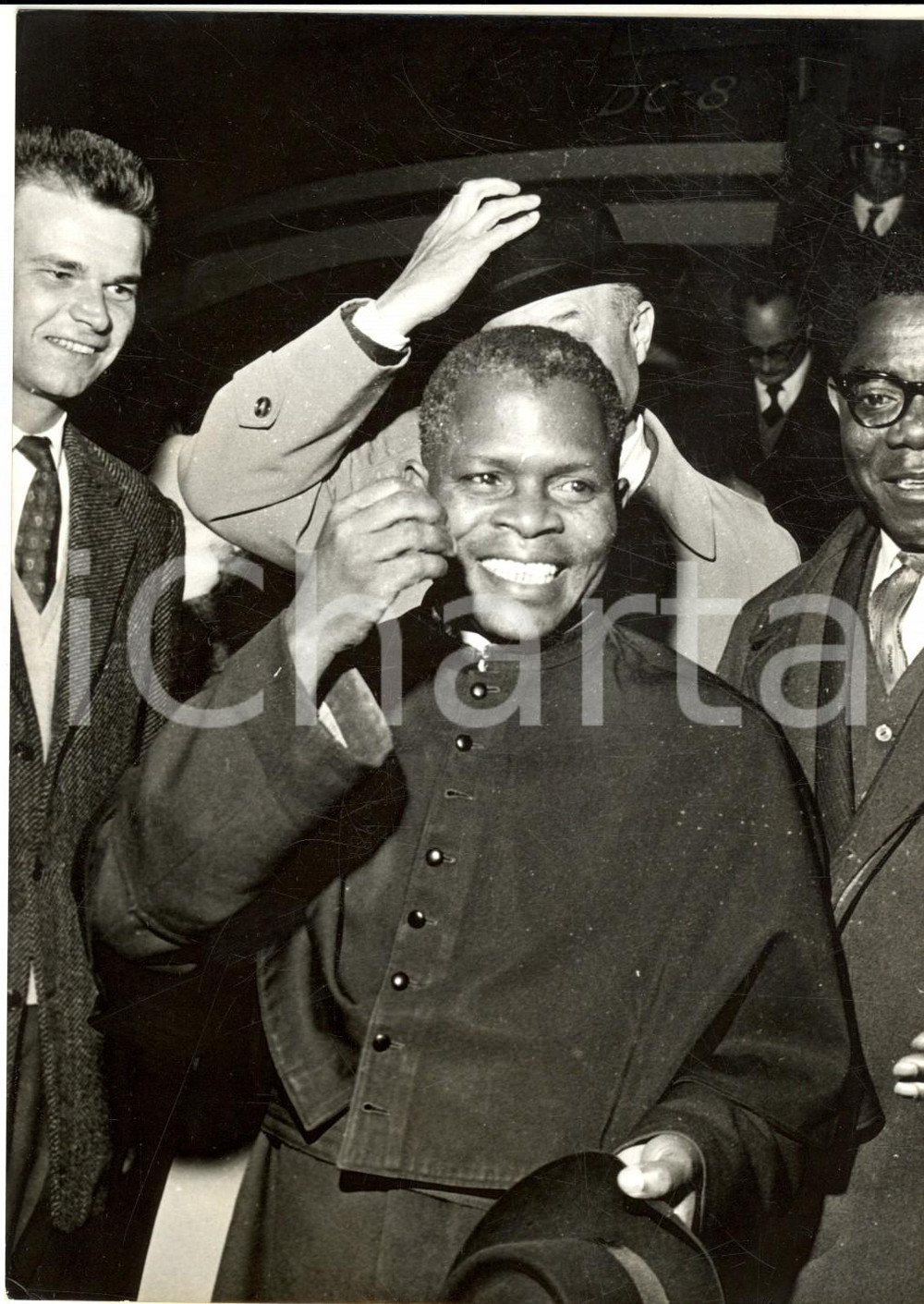 1960 PARIS Arrivo Fulbert YOULOU per incontro con Charles DE GAULLE *Foto 13x18