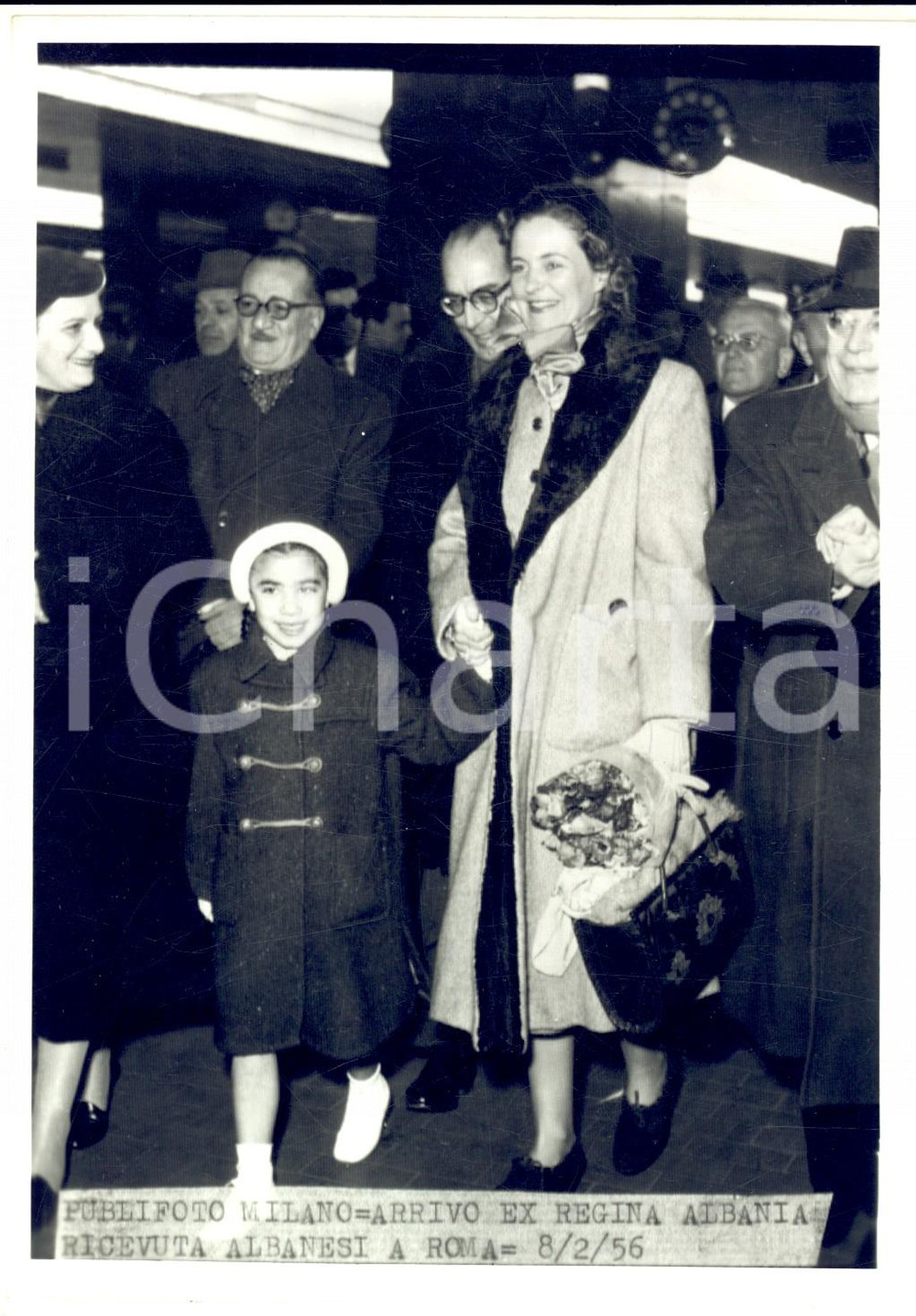 1956 ROMA Ex regina Geraldine d'ALBANIA accolta dagli albanesi - Foto 13x18
