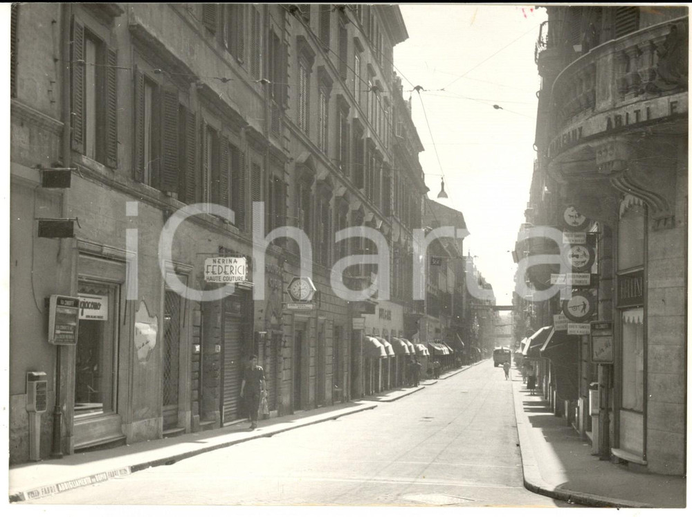 Fotografia d epoca originale Maggio 1958 ROMA Strade deserte per ondata di caldo improvviso Foto 18x13 cm 1
