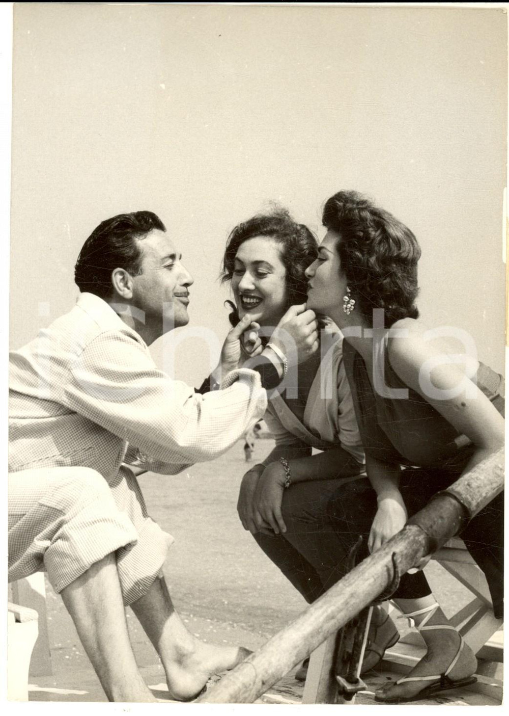 Fotografia d epoca originale 1954 VENEZIA Mostra del Cinema  Aurora DE ALBA Marisa CORAL Luis MARIANO Foto 1