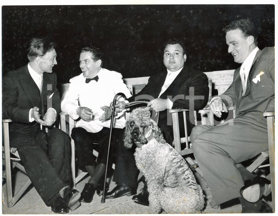 Fotografia d epoca originale 1955 GENOVA Festival canzone latina  Jean BERTOLA Natalino OTTO Luciano TAJOLI 1