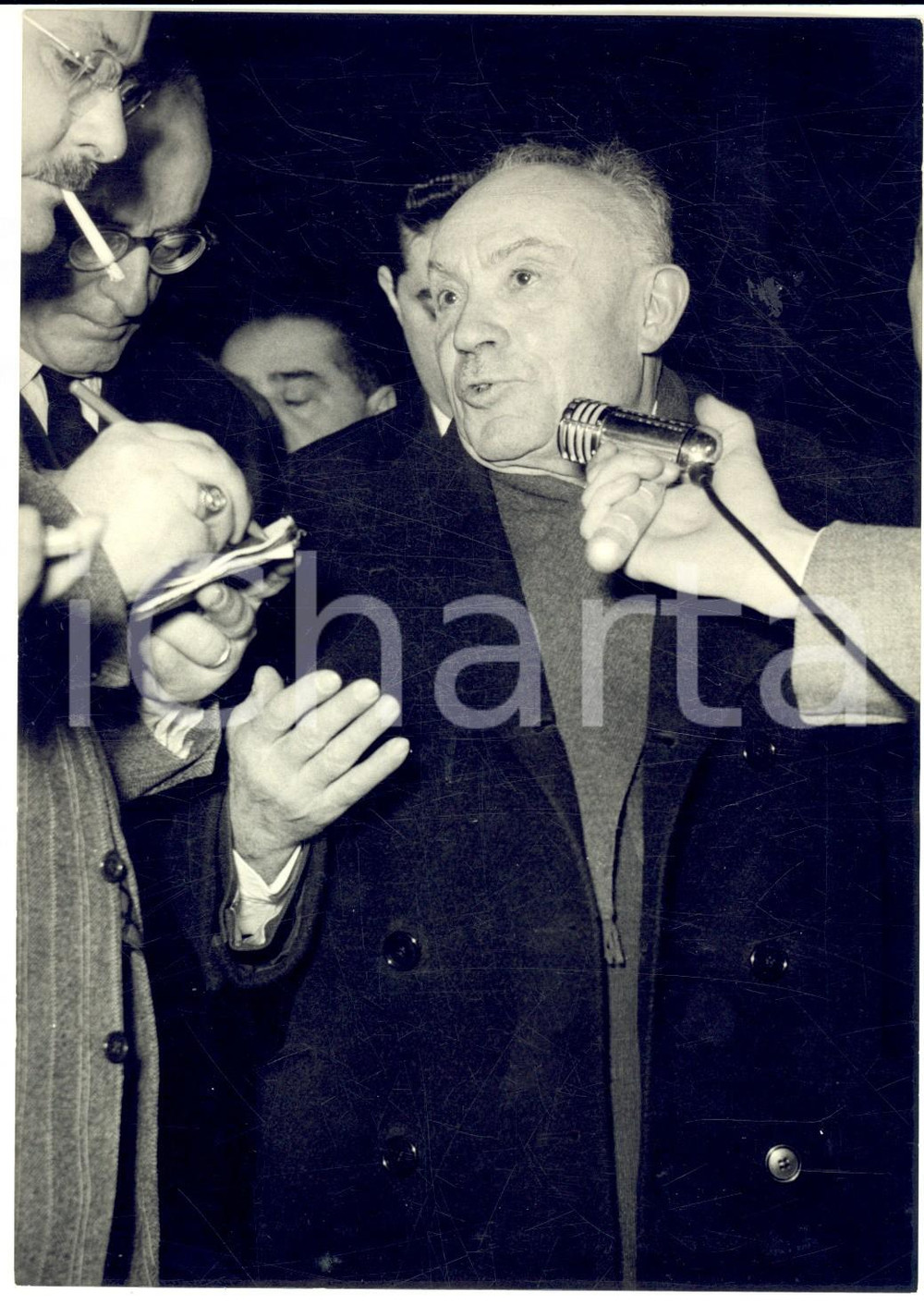 Fotografia d epoca originale 1954 ROMA Crisi di governo  Emilio CANEVARI al Quirinale  Foto 13x18 cm 1