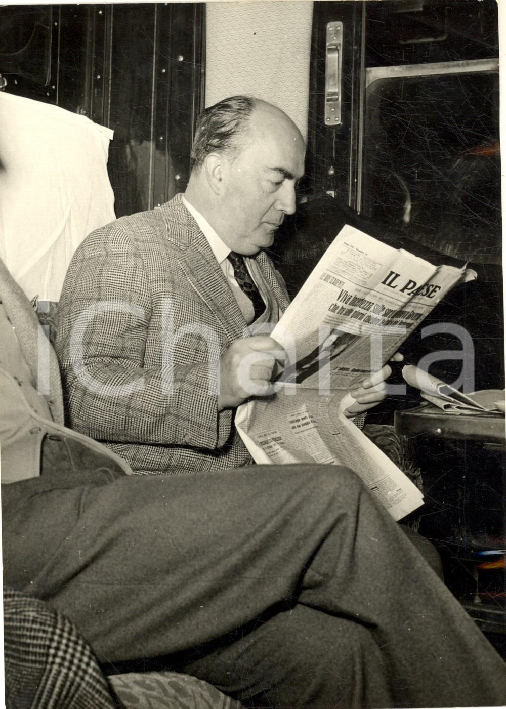 Fotografia d epoca originale 1954 ROMA Eitel MONACO in partenza per incontro su cinema ITALIA URSS Foto 1