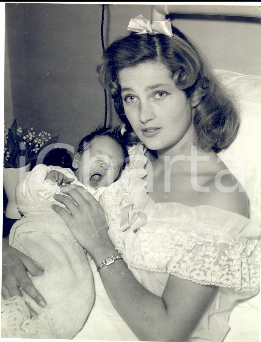 1957 LONDON Atalanta FAIREY with her daughter Leanda *Photo 15x20 cm