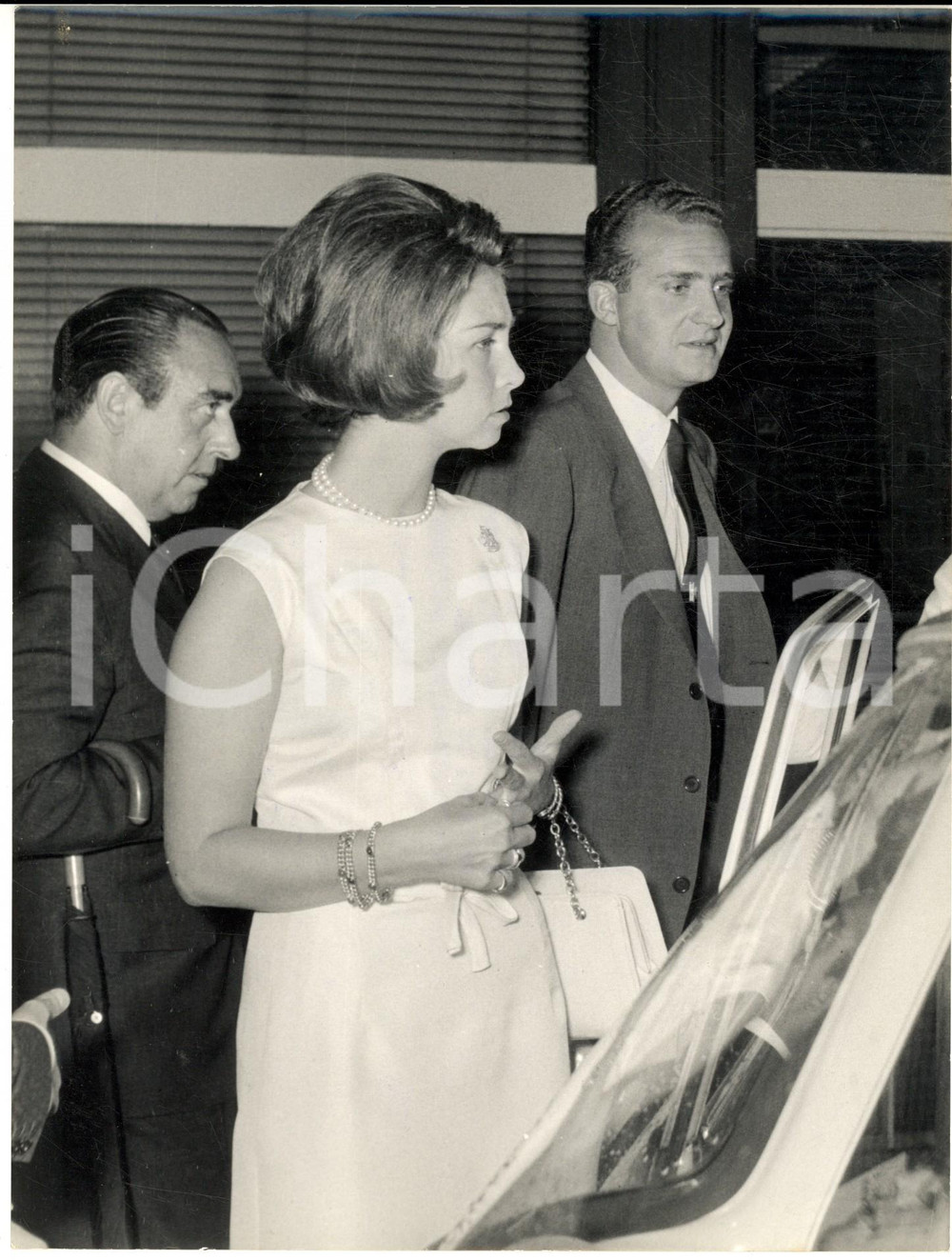 1966 MILANO LINATE Arrivo Juan Carlos di BORBONE con la principessa Sofia *Foto