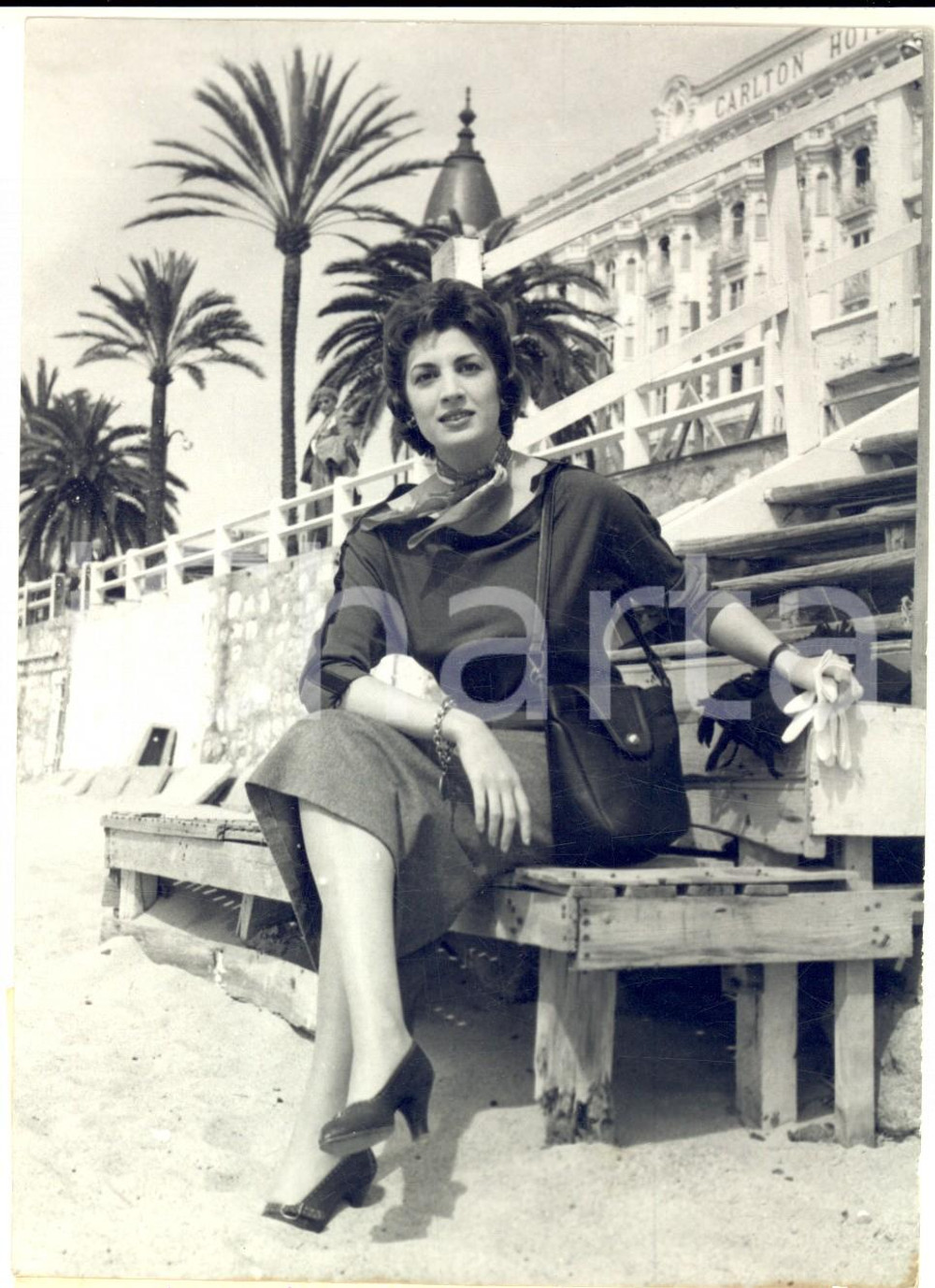 1954 FESTIVAL DI CANNES L'attrice Bianca FUSAN sulla Croisette *Foto 13x18 cm