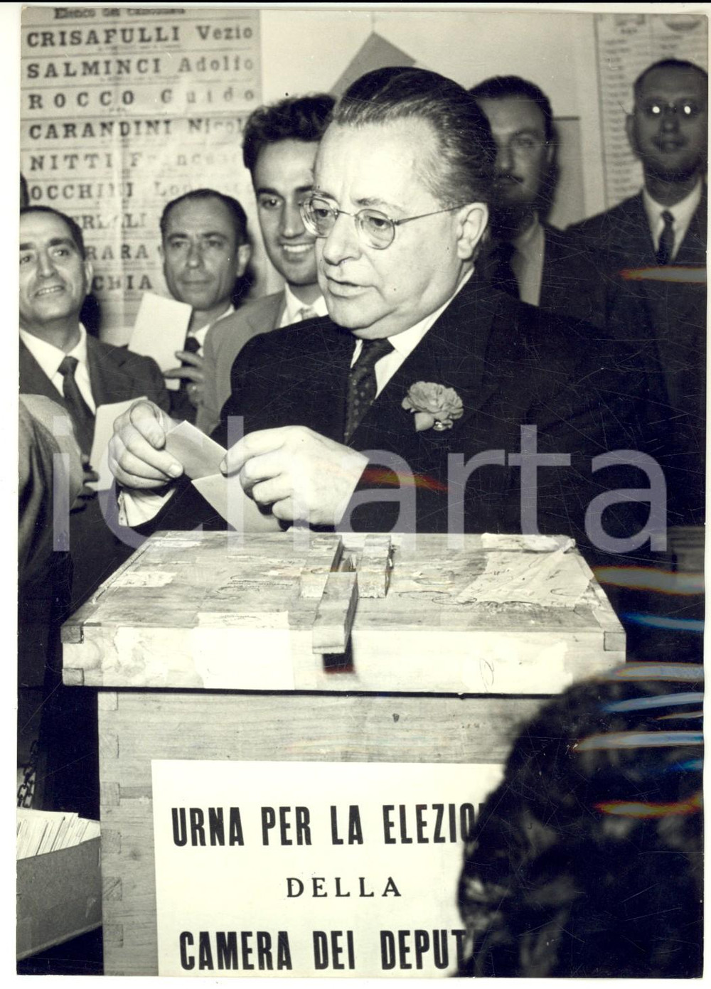 1953 ROMA Elezioni politiche - Palmiro TOGLIATTI alle urne - Foto 13x18 cm