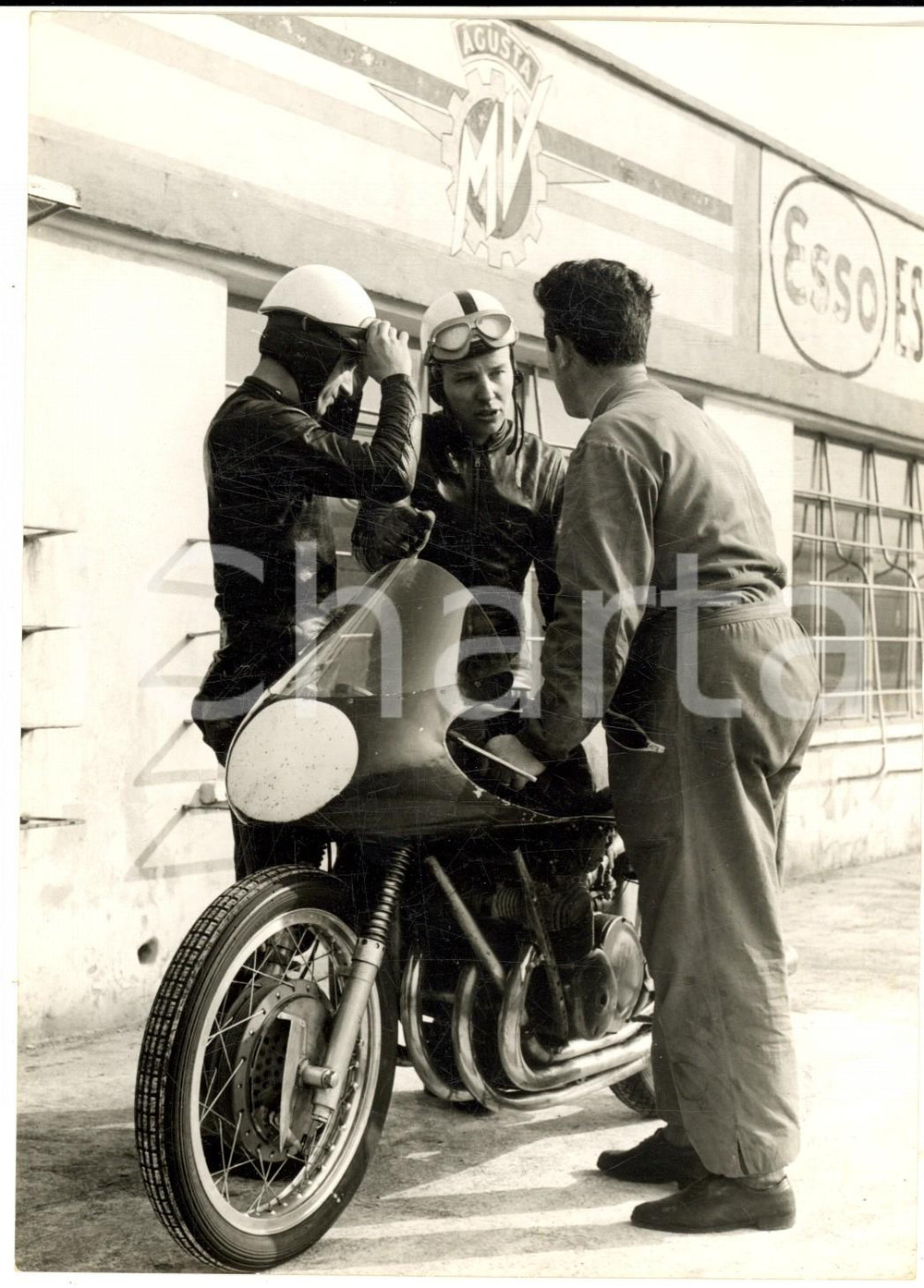 1957 MONZA AUTODROMO Umberto MASETTI e John SURTEES  con la MV AGUSTA 500 *Foto