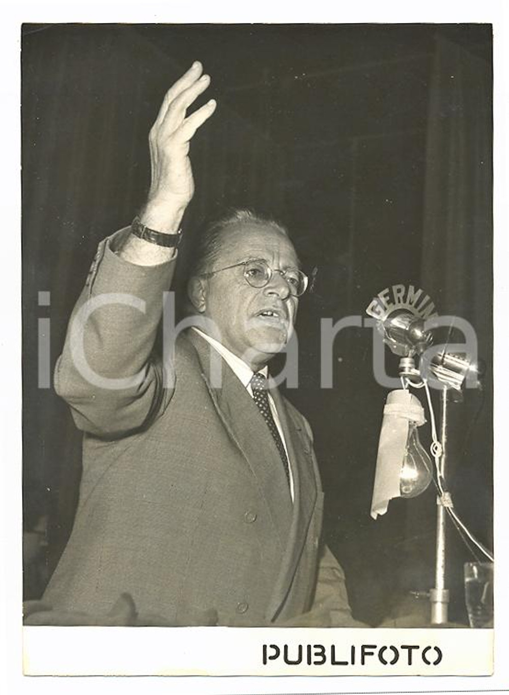 1954 ROMA - VILLA GLORI Comizio di Palmiro TOGLIATTI alla Festa dell'Unità *Foto