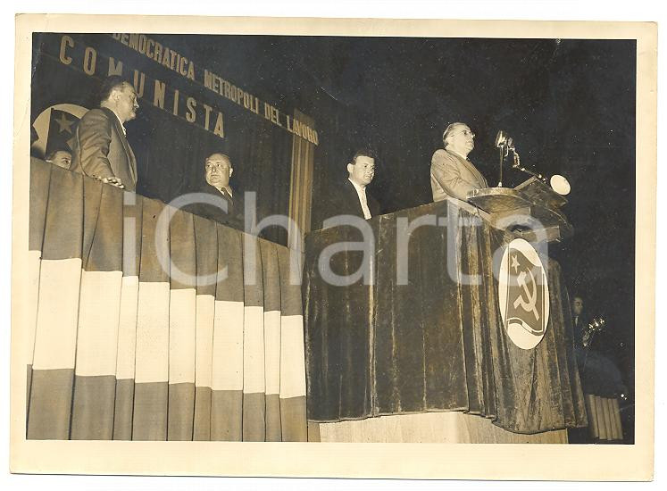 1955 ca TORINO Campagna elettorale PCI Comizio di Palmiro TOGLIATTI *Foto 18x13
