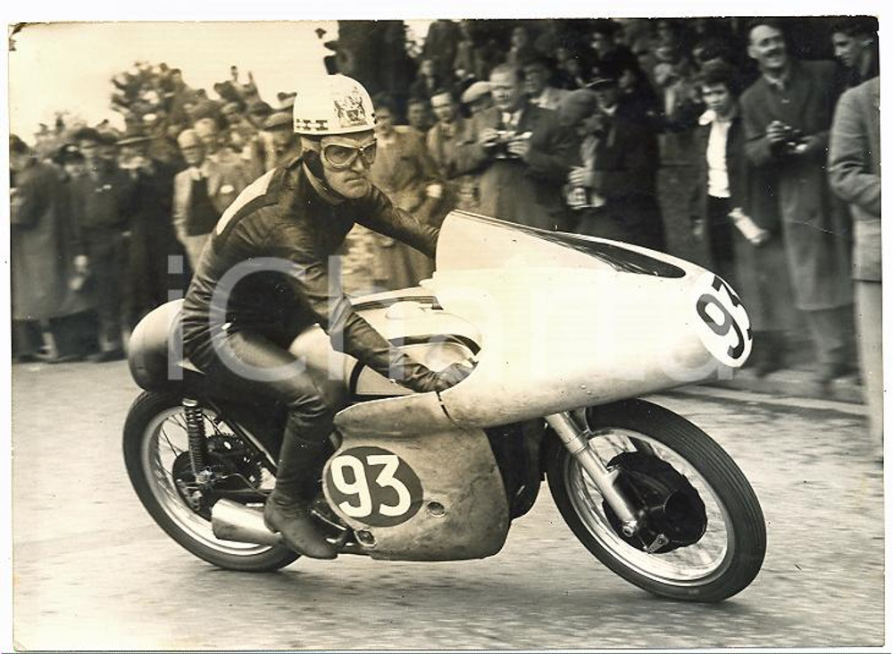 1954 ISLE OF MAN SENIOR TT 500 cc - Ray AMM pilota moto NORTON *Foto 18x13 cm