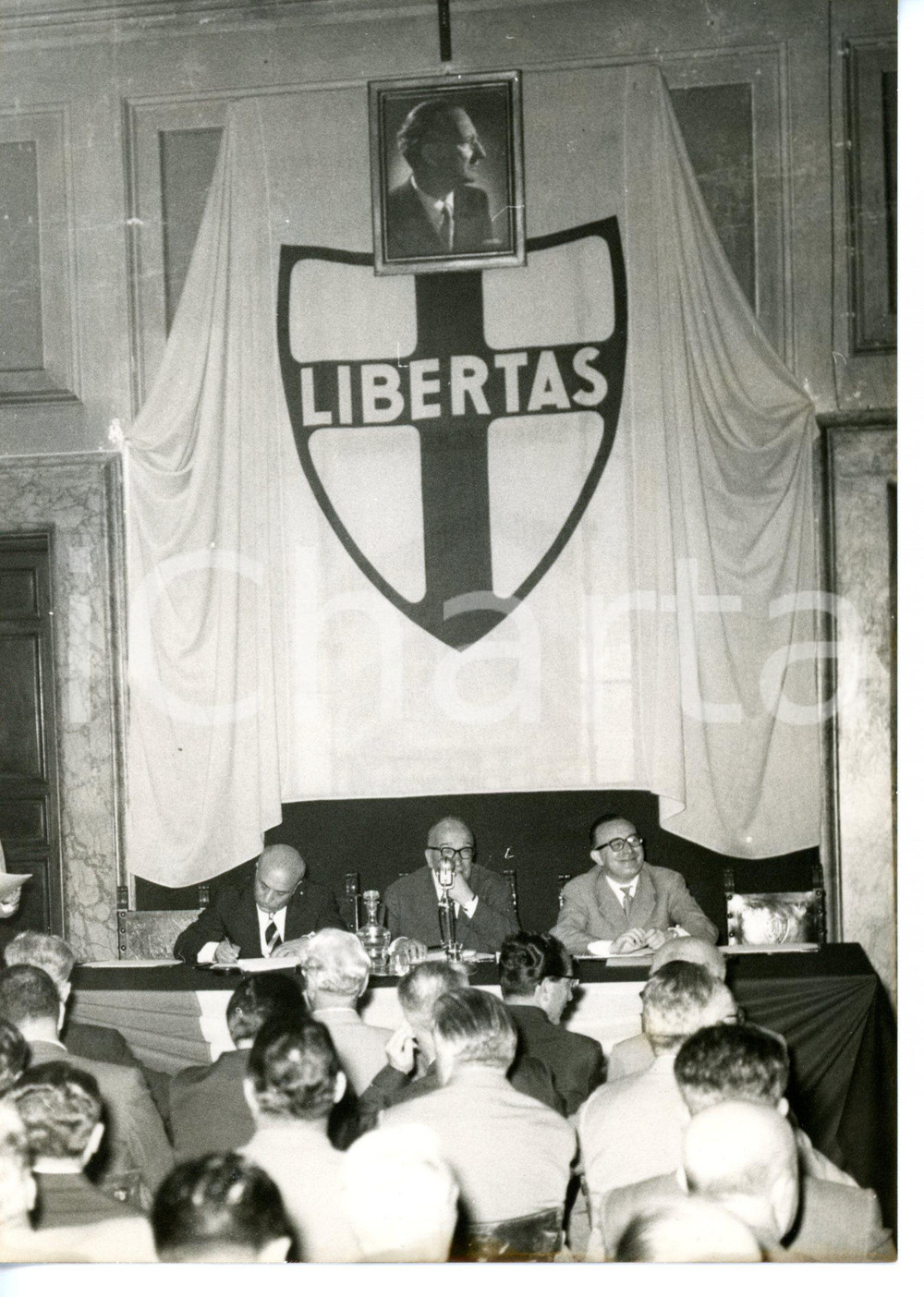 1958 ROMA Consiglio Nazionale DC - Amintore FANFANI con Adone ZONI *Foto 13x18