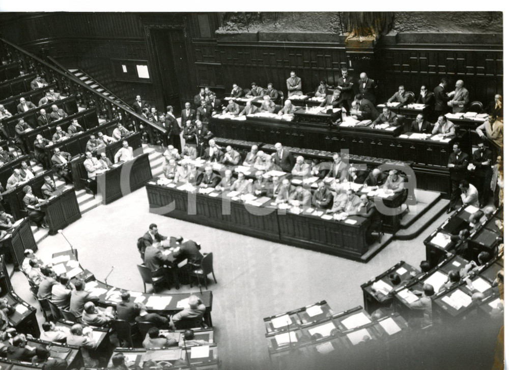 1958 ROMA Discorso di Amintore FANFANI alla Camera *Foto 18x13 cm
