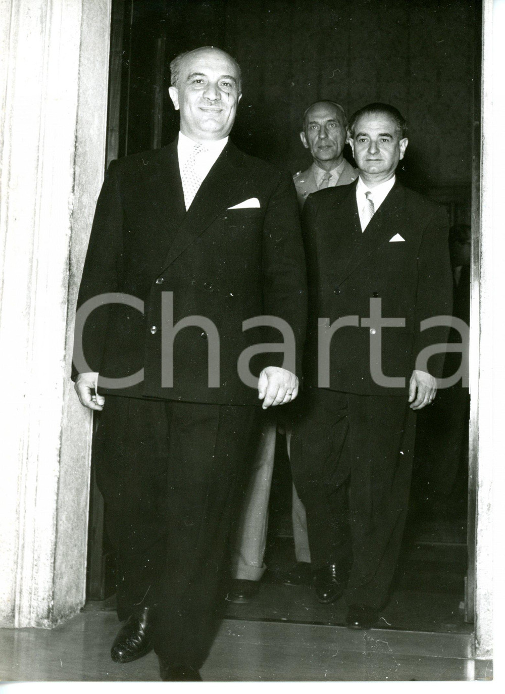 Fotografia d epoca originale 1955 ROMA Amintore FANFANI al Quirinale per le consultazioni Foto 13x18 cm 1