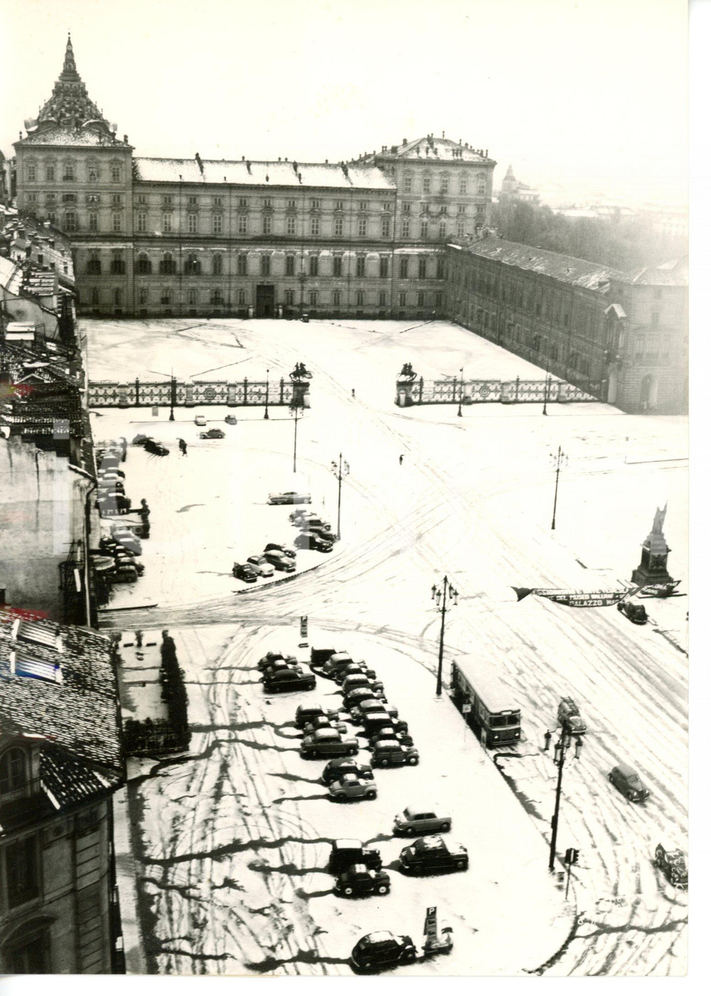 1954 TORINO Eccezionale nevicata - Veduta di Palazzo Reale *Foto 13x18 cm