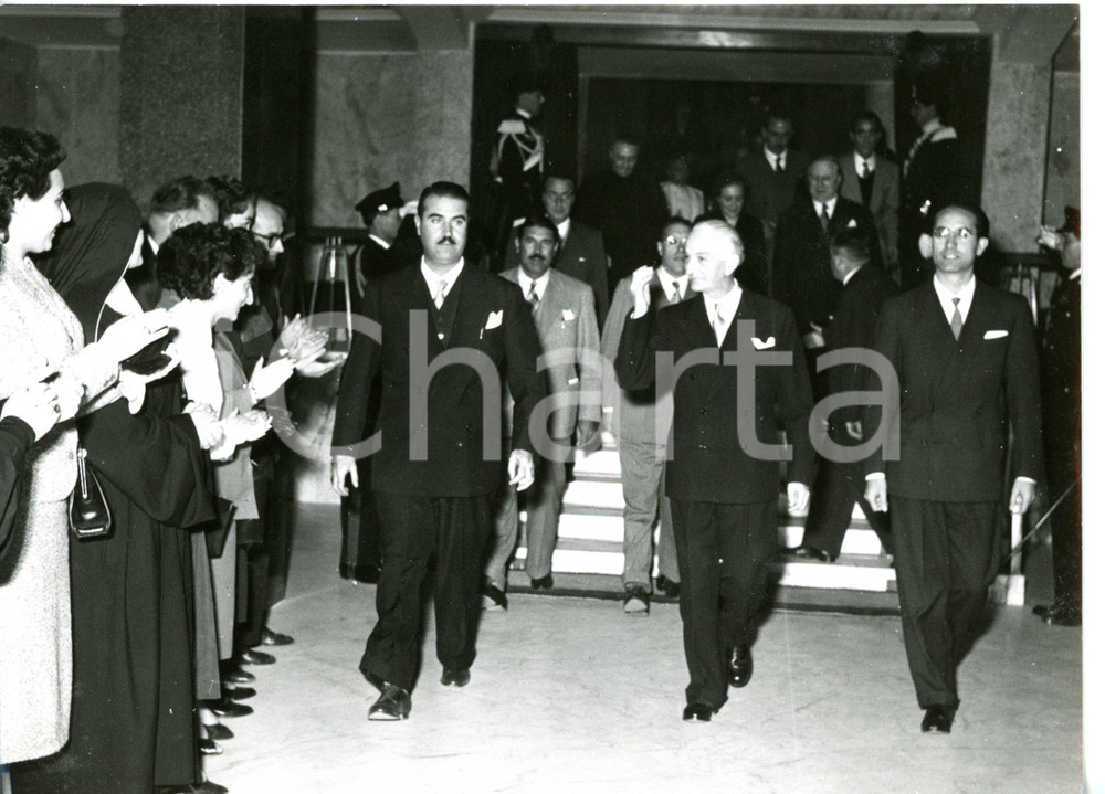 1955 ROMA Anniversario associazione Maestri Cattolici - Arrivo di Antonio SEGNI