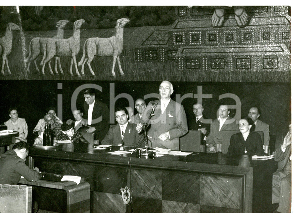 1953 ROMA IV Congresso AIMC - Antonio SEGNI al tavolo degli oratori *Foto 18x13